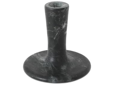 Moe's Home East 4" Short Candle Holder Black Veined Marble MEGK112402