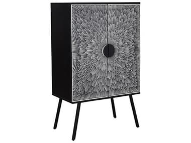 Moe's Home Sunburst 32.0"W Wine Cabinet Black MEGZ1120020