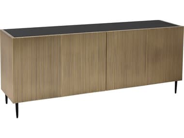 Moe's Home 72" Mango Wood Antique Brass Black Sideboard MEGZ114651