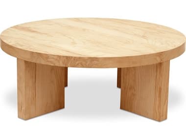 Moe's Home Oregon Round Wood Natural Coffee Table MEGZ1154210