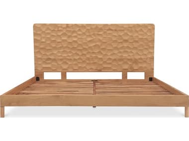 Moe's Home Misaki Natural Brown Oak Wood Queen Platform Bed MEGZ1160240