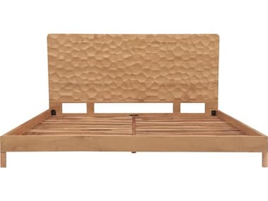 Moe's Home Misaki Natural Brown Oak Wood King Platform Bed MEGZ1161240