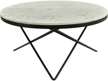 Moe's Home Haley Round Marble Black Coffee Table MEIK100202