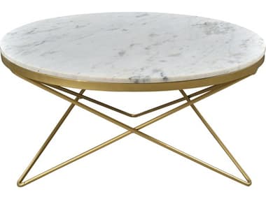 Moe's Home Haley Round Marble White Coffee Table MEIK100218