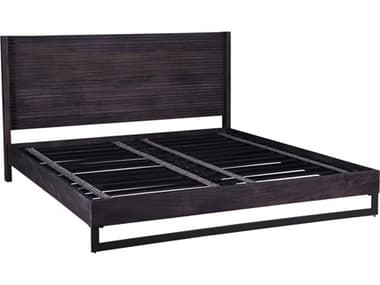 Moe's Home Charcoal Grey Black Mango Wood King Platform Bed MEJD103107