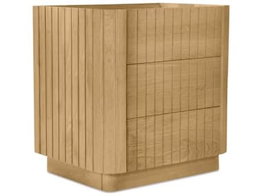 Moe's Home Povera 3-Drawers Natural Oak Wood Nightstand MEJD106324