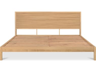 Moe's Home Teeda Natural Oak Wood King Platform Bed MEJD1079240