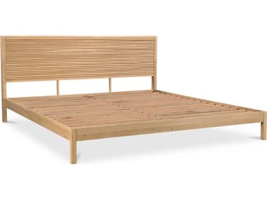 Moe's Home Teeda Natural Oak Wood King Platform Bed MEJD1079240