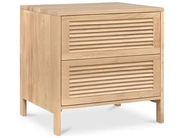 Moe's Home Teeda 24" Wide 2-Drawers Natural Oak Wood Nightstand MEJD108224