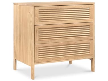 Moe's Home Teeda 3-Drawers Natural Oak Wood Nightstand MEJD108324