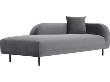 Moe's Home Deleuze 80" Anthracite Gray Fabric Upholstered Chaise MEJM101325