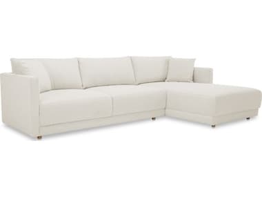 Moe's Home Bryn White Upholstered Sectional Sofa with RAF Chaise MEJM102705R0