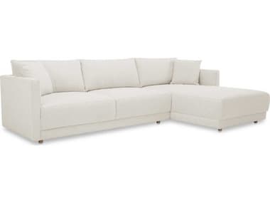 Moe's Home Bryn 115" Wide White Fabric Upholstered Sectional Sofa with RAF Chaise MEJM102705R0