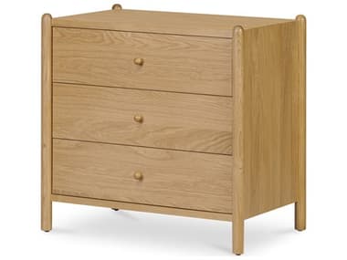 Moe's Home Billy 3 Drawer Nightstand Natural MEJU100224