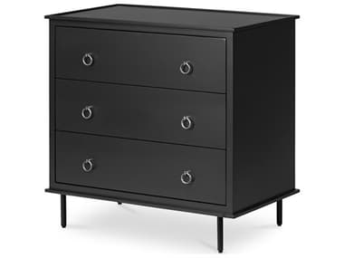 Moe's Home Reagan 3 Drawer Nightstand Black MEJU100702