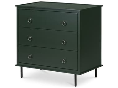 Moe's Home Reagan 3 Drawer Nightstand Deep Green MEJU100727