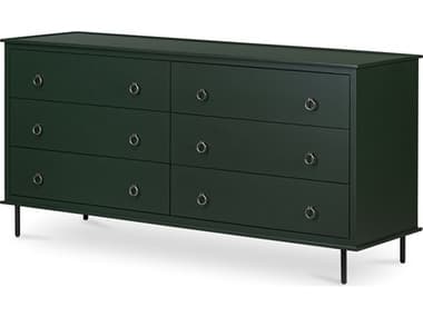 Moe's Home Reagan 63.0"W 6 Drawer Dresser Deep Green MEJU100827