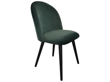 Moe's Home Ply Wood Green Fabric Upholstered Side Dining Chair MEJW100216