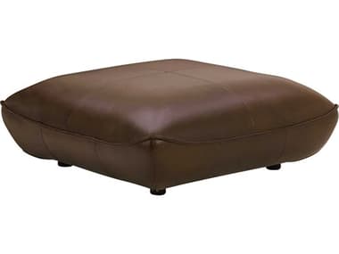 Moe's Home Zeppelin 38" Brown Leather Upholstered Ottoman MEKQ101103