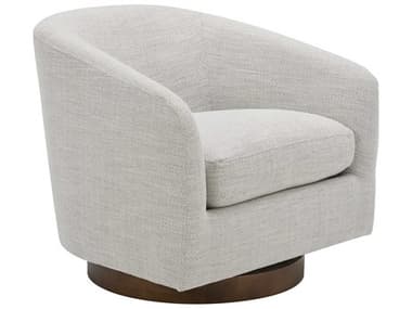 Moe's Home Swivel White Fabric Accent Chair MEKQ101505