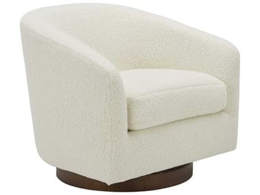 Moe's Home Swivel White Fabric Accent Chair MEKQ101524