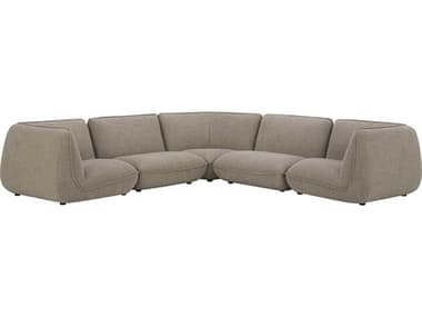 Moe's Home Zeppelin Brown Upholstered Sectional Sofa MEKQ102115