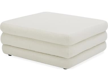 Moe's Home Lowtide Mellow Ivory White Upholstered Ottoman MEKQ103218