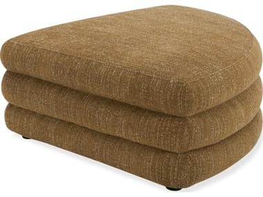 Moe's Home Lowtide Mellow Mustard Brown Upholstered Ottoman MEKQ103309