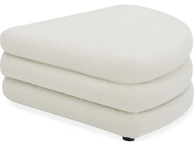Moe's Home Lowtide 39" Mellow Ivory White Fabric Upholstered Ottoman MEKQ103318
