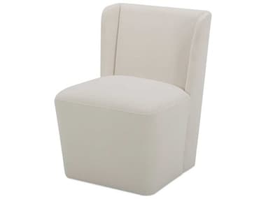 Moe's Home Cormac Rolling White Fabric Upholstered Side Dining Chair MEKQ103505