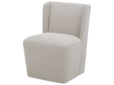 Moe's Home Cormac Rolling White Fabric Upholstered Side Dining Chair MEKQ103539