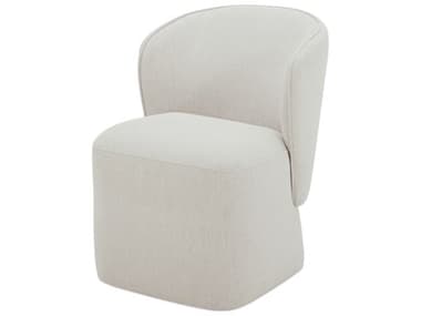 Moe's Home Larson Rolling White Upholstered Side Dining Chair MEKQ103629