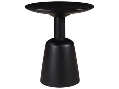 Moe's Home Nels 16" Round Wood Charcoal Black End Table MEKY101407