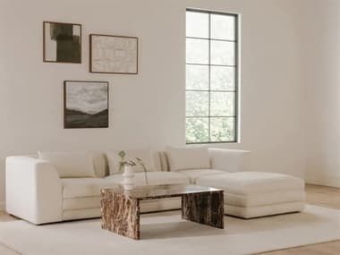 Moe's Home Lowtide White Upholstered Sectional Sofa MELOWTIDE