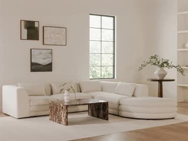 Moe's Home Lowtide White Upholstered Sectional Sofa MELOWTIDE4