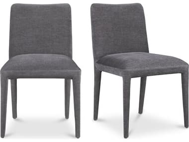 Moe's Home Calla Fabric Gray Upholstered Side Dining Chair - Set of Two MEME106225