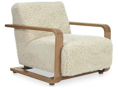 Moe's Home Eckersley Lounge Chair Cream Faux Fur MEME107305