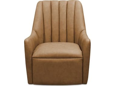 Moe's Home Bowie Swivel Tan Leather Accent Chair MEMM100140