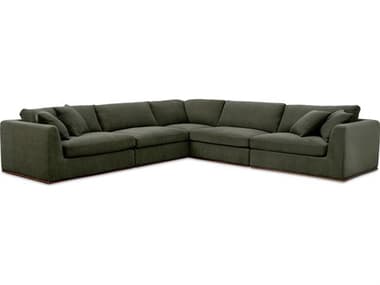 Moe's Home Rue Green Upholstered Sectional Sofa MEMO102027
