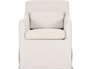 Moe's Home Lydia Plywood White Upholstered Arm Dining Chair MEOA105134