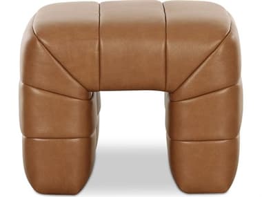 Moe's Home Verity Brown Leather Accent Stool MEOA105640