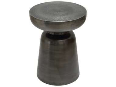 Moe's Home Arthur Round Metal Antique Nickel End Table MEOT100354