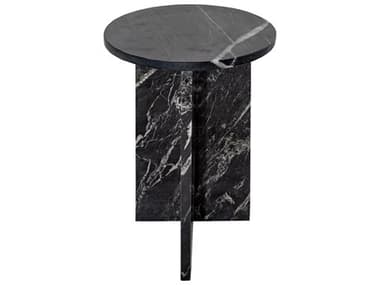 Moe's Home Grace Round Marble Black End Table MEPJ102102