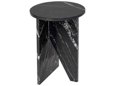 Moe's Home Grace 14" Round Marble Black End Table MEPJ102102