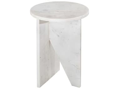 Moe's Home Grace Round Marble White End Table MEPJ102118