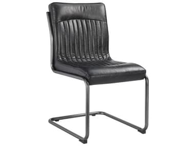 Moe's Home Ansel Plywood Black Leather Armless Dining Chair Set of Two MEPK104302