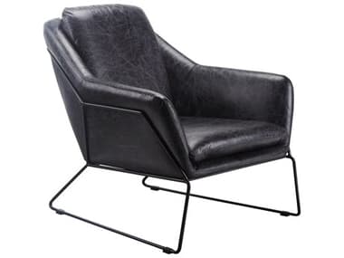 Moe's Home Greer Black Leather Accent Chair MEPK105602