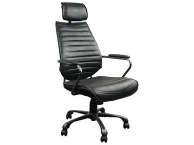 Moe's Home Leather Adjustable Swivel Executive Desk Chair MEPK108102