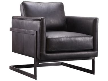 Moe's Home Luxe Black Leather Accent Chair MEPK108202