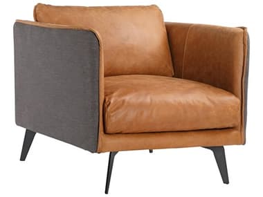 Moe's Home Messina Brown Leather Accent Chair MEPK109623